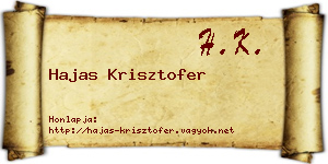 Hajas Krisztofer névjegykártya